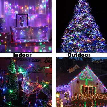 LED гірлянда 20м, 200 LED, з таймером, 8 режимів, IP44, тепле світло - для декору на Різдво, вечірку, весілля, Хелловін