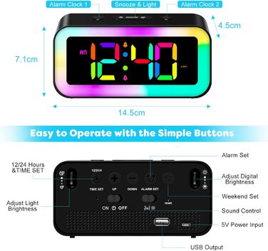 Цифровий годинник-дзеркало MOSUO з USB зарядкою, LED дисплеєм, температурою та голосовим керуванням