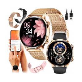 Жіночий смарт-годинник NejtStyle: можливість дзвінків, українське меню, золотий колір