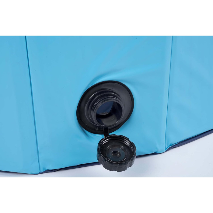 maxxpro Dog Pool - 160 x 30 cm - Suitable for Large Dog Breeds - Foldable - Non-Slip Bottom - with Drain Valve - Blue