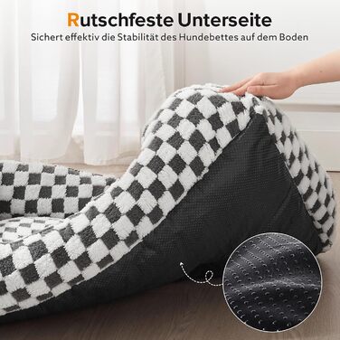FURTIME Dog Bed - Large Dogs, Non-Slip Dog Beds, Washable Dog Basket, Anti-Anxiety Plush Dog Bed, Suitable for Large Labrador Retrievers, German Shepherds, 89×63×23 cm