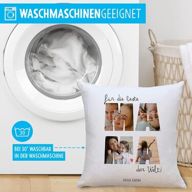 Іменна фотоподушка для мами OWLBOOK – подарунок на день народження та Різдво, з наповнювачем