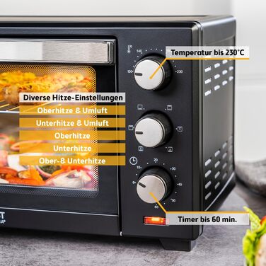 Міні-піч TZS First Austria 20L з регулюванням температури та грилем - для кухні та кемпінгу