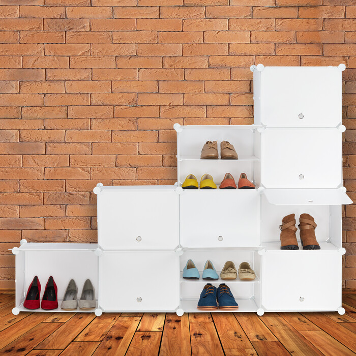 Relaxdays Shoe Cabinet, Plug-in System, 24 Compartments