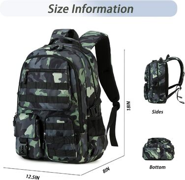 Шкільний рюкзак для хлопчика-підлітка, водонепроникний, армійний колір