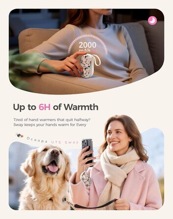Електричні грілки для рук Ocoopa 2 шт., багаторазові 4000mAh, подарунок на Новий Рік для жінок, тонкі 1.5 см, підходять у рукавички та сумки, зимова необхідність, лімітована серія Ocoopa x Wiesengeflüster