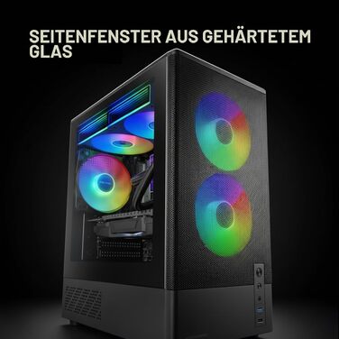 Ігровий корпус Mars Gaming MC-3TCORE Custom ATX/MicroATX, панорамне скло, підтримка рідкого охолодження, чорний