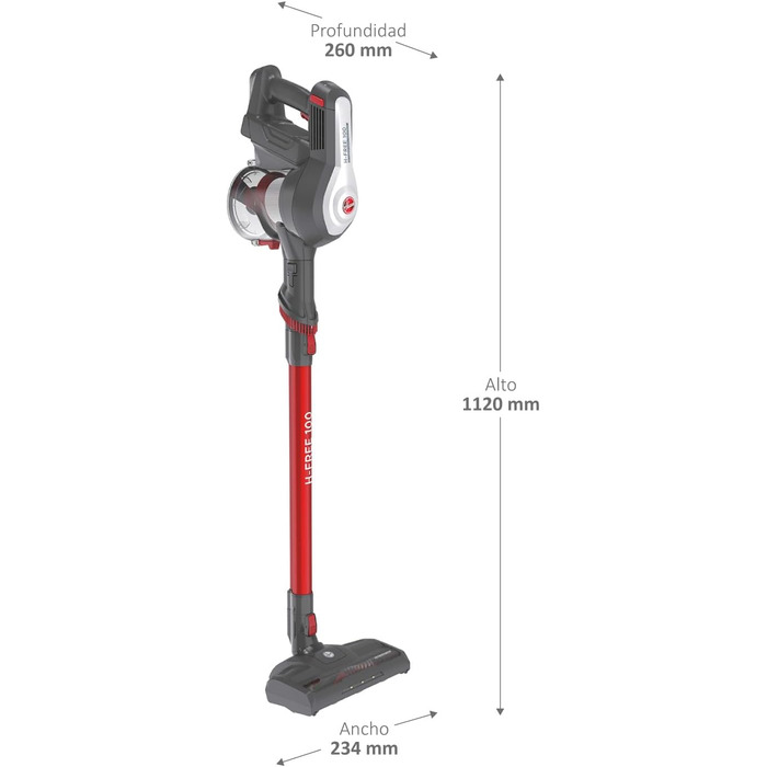 Hoover Cordless Vacuum Cleaner Pet Hair H-FREE 100 PETS Bagless + Pet Turbo Brush I Up to 40 Minutes Run Time I Cordless Vacuum with LED, XL Dust Container & Parking Function I Cordless Vacuum with Crevice Nozzle & Dust Brush