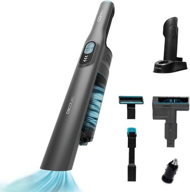 Ручний пилосос Cecotec Conga Rockstar: 210 Вт, цифровий, 20 кПа, до 40 хв роботи, 2 режими, насадки 2в1, для меблів та матраців, сірий (Micro+ Clean&Car)