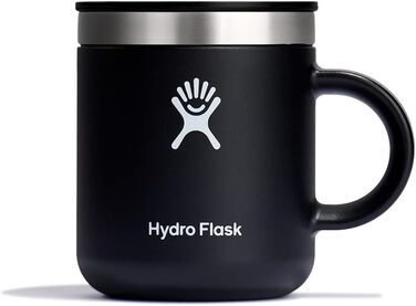 Термокружка Hydro Flask 177 мл (6 oz) з нержавіючої сталі - ізольована, з кришкою та ручкою. Чорний колір