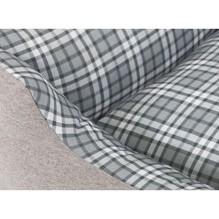 Knuffelwuff Dog Bed Dreamline from Velour XXL 120 x 85cm - Removable Cover - Easy to Clean - for Large, Medium and Small Dogs (Grey/Green, L 105 x W 75 x H 25 cm)