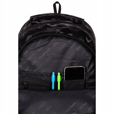 Молодіжний шкільний рюкзак CoolPack Pick Trace Square 3D, чорний