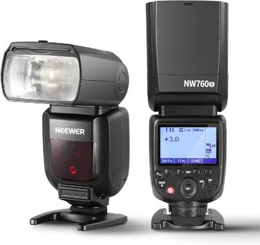 NEEWER NW760-S TTL спалах Blitz Speedlite для камер Sony DSLR, 76Ws GN60, 2.4G, 1/8000s HSS, TCM, 230 спахів, 0.1-2.7s