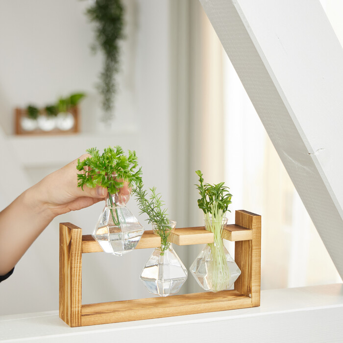 Relaxdays Reagent Tube Vase with Stand