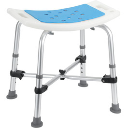 Ansobea Shower Stool for Seniors, Bath Stool, 7-Level Height Adjustable, 41-56 cm, Shower Chair with U-Shaped Hygiene Cutout, Bathroom Stool, Stable for the Shower (Type 5 Reinforced Space)
