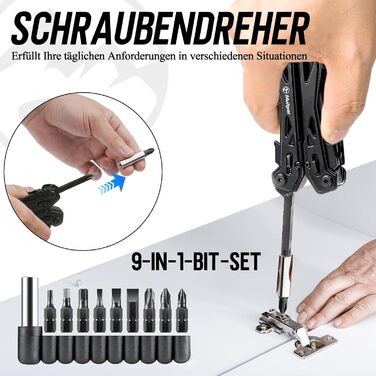 Мультитул 26-в-1 для чоловіків: інструмент EDC з ніжцем, плоскогубцями, кусачками, набором біт для викрутки та іншим. Ідеально для виживання, кемпінгу та повсякденного використання. Виготовлений з нержавіючої сталі, з сумкою для перенесення.