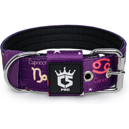 Тактичне нашийник для собак TSPRO, міцний, з металевою застібкою, 3.8 см, регульований, для середніх та великих собак (розмір M, 40-48 см), колір: фіолетовий