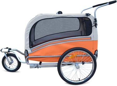 Причеп для собак Papilioshop Argo - велосипедний причеп для собак S-M-L, великий (Оранжевий)