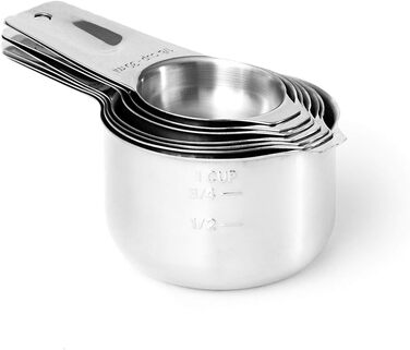 Measuring cup and spoon set – 13-piece, stainless steel, metal, durable, stackable, compact, easy to scoop