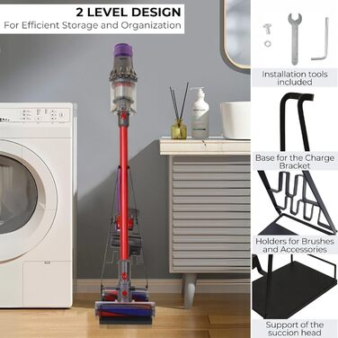 Підставка для пилососа MAGIC SELECT сумісна з Dyson V15, V6, V7, V8, V10, V11, металева, без свердління