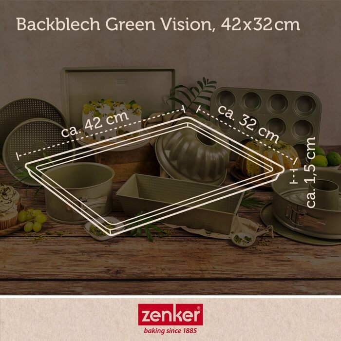 Форма для випічки Zenker Green Vision Ø 20 см з високим бортиком – сталева, з антипригарним покриттям