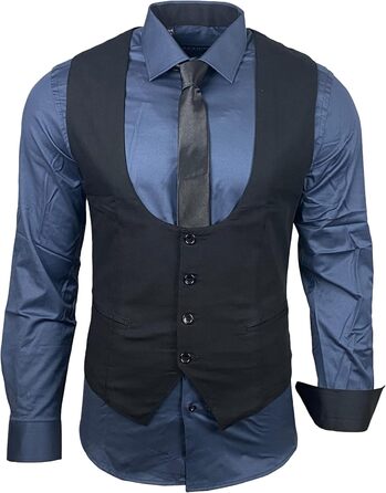 Чоловічий костюм трійка Slim Fit: Жилет, піджак, краватка (Anthrazit, XXL) - B-101