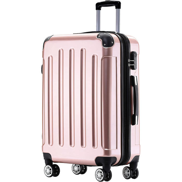 Чохол-валіза Beibye Hartschalen Koffer Trolley Rollkoffer Reisekoffer з полікарбонату (Рожеве золото, 76 см - 110 л)