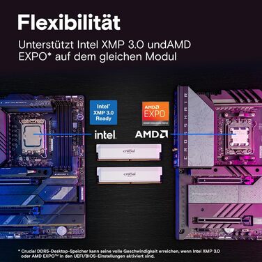 Crucial Pro DDR5 RAM 64GB (2x32GB) 6000MHz CL36, Intel XMP 3.0 / AMD Expo, Чорний - для ігор та ПК