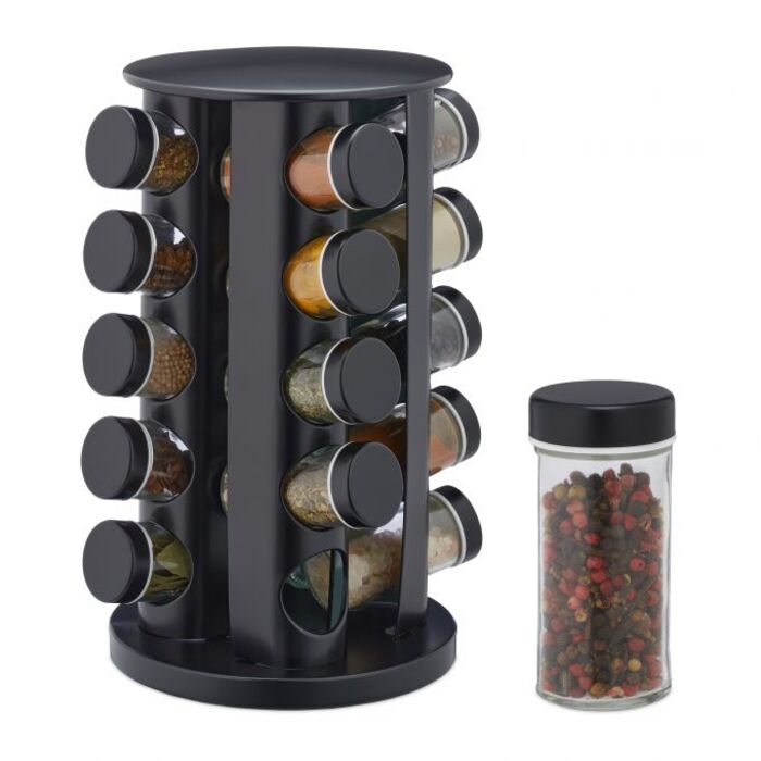 Relaxdays Spice Carousel with 20 Jars