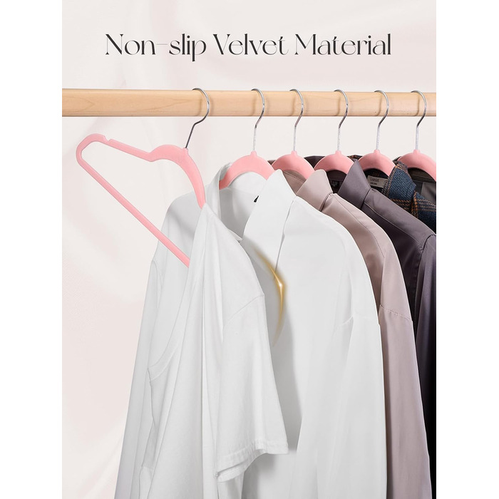 Вешалки для одягу HOUSE DAY, 20 шт. - вешалки з оксамиту, для костюмів, штанів, широкі, обертаються на 360°, рожеві