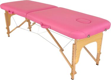 Масажний стіл Beltom® Basic з 2 зонами, 185 x 60 см, рожевий - легкий (11,8 кг)