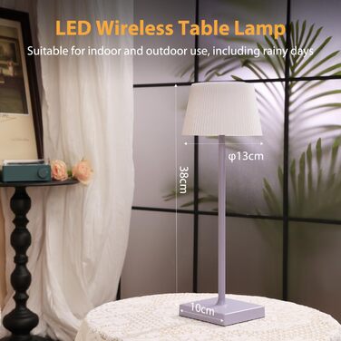 Світлодіодна настільна лампа Aigostar акумуляторна бездротова, димується сенсорно, 3 режими світла, водонепроникна IP54 для дому та саду - фіолетова