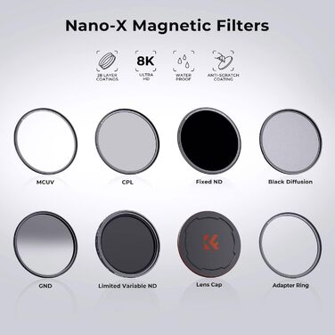 Поляризаційний фільтр K&F Concept Nano X-Serie 52mm з магнітним кільцем, 28-шарів покриття