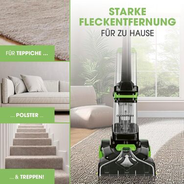 CLEANmaxx Апарат для чищення килимів 3-в-1: миття, чистка, всмоктування | Мийний пилосос з вібраційними щітками та боковими щітками | Для чистоти на практично будь-якому килимі (AquaStream Plus)