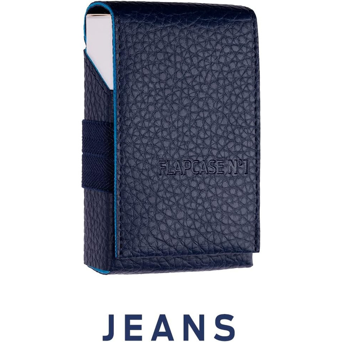 FLAPCASE No. 1 • Jeans • Designer cigarette case, handcrafted in Austria, vegan leather cigarette box for 19, 20, 21 regular King-Size cigarette packs