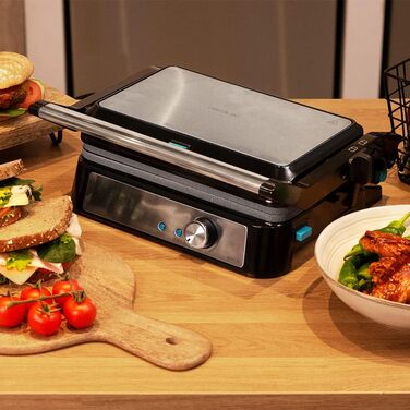 Електричний гриль Cecotec Rock'n Grill 1500 Take&Clean Stone. 1500 Вт, покриття RockStone, знімні та миючі пластини, 180° відкриття, плаваюча верхня пластина