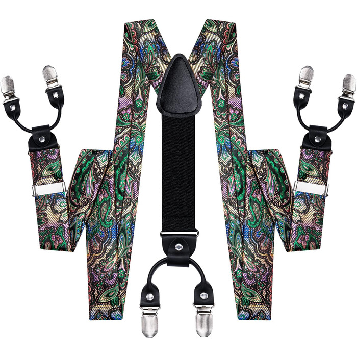 Чоловіча краватка Dubulle з квітковим візерунком Paisley, шовкова краватка для чоловіків, смугаста, комплект краватки та нагрудного хустинки для весілля, бізнесу (A Multi Green)