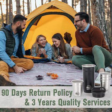 Набір сталевих чашок SELFLA – сталеві шотери з портативною пляшкою, чашки для кемпінгу та подорожей, металеві чашки для туризму, альпінізму та пригод – легкі, міцні та легко миються (чашки)