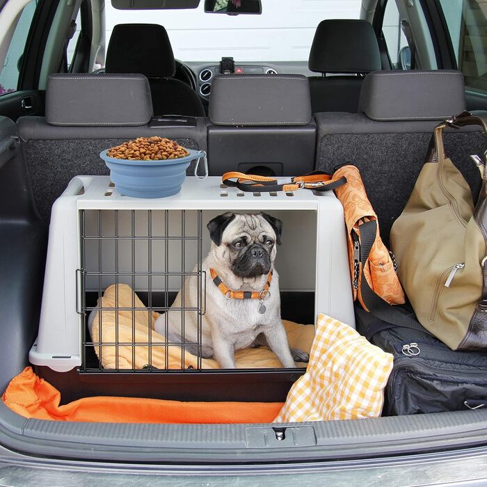 Складаний миска для собак SLSON, 2 шт. - портативна годівниця для тварин, для подорожей, сірий колір