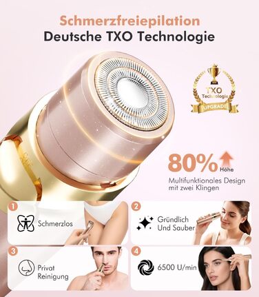 Електричний жіночий епілятор 6-в-1 для бікіні, обличчя та тіла - гладке гоління без подразнень