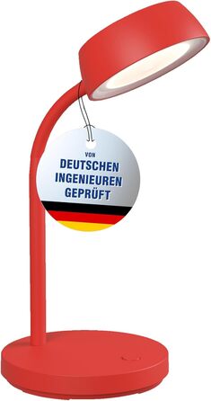 LED лампа настільна MAULjoy | Настільна лампа з підставкою | Настільна лампа для офісу та дому | Регульована LED лампа з теплим білим світлом 3000K | 33,5 см (висота) | Сучасний дизайн, червоний колір