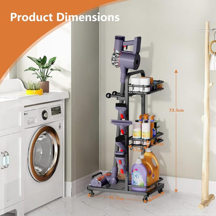 Підставка для пилососа, металева, настінна/підлогова, з коробкою для зберігання, сумісна з Dyson Gen5 V15s V15 V12 Slim V11 V10 V8 V7 V6 та аксесуарами