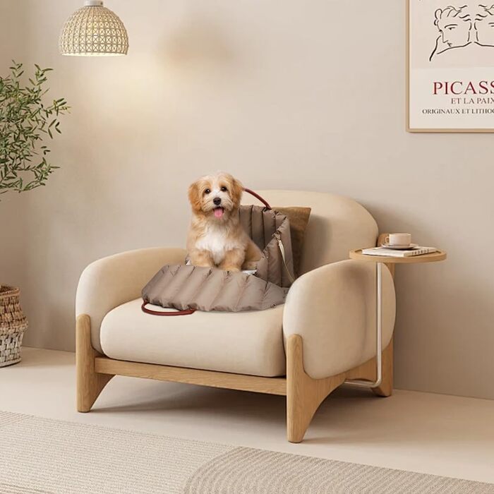 Автомобільний лежак для собак у багажник - переноска-сидіння для маленьких собак, 55x42x42 см, темно-хакі