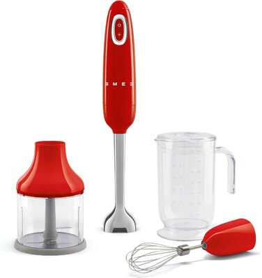 Блендер Smeg HBF03PBEU Stabmixer, пастельний червоний колір