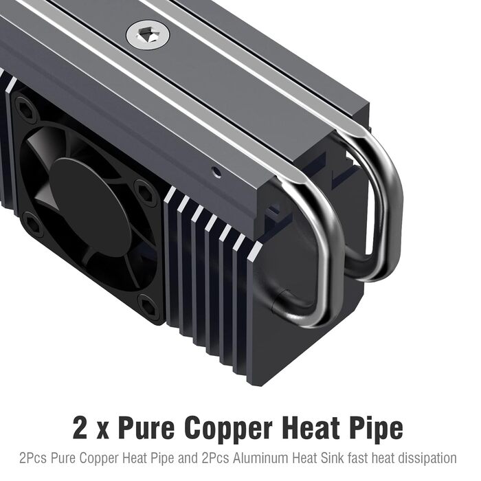 Радіатор охолодження M.2 SSD: кулер для NVMe/SATA SSD 2280 з вентилятором