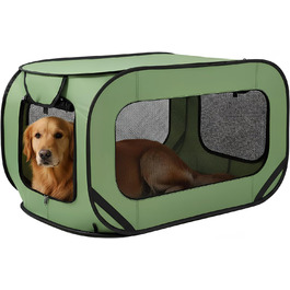 Транспортна переноска для собак та котів, складана Pop-Up, 94x53x53 см, зелена
