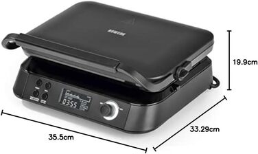 N8WERK Premium Waffle Maker for Belgian Waffles | Powerful 1,600 Watts, double heating elements, 5 programs & 7 browning levels | LCD display, timer, extra deep heating plates for particularly airy waffles