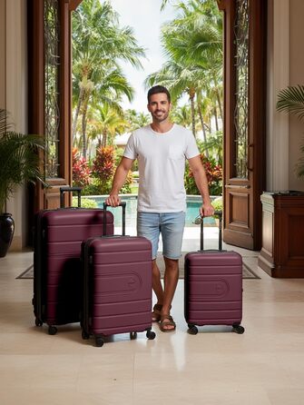 Набір валіз REDOLZ Essentials 11 Trolley Set 3-teilig темно-синій 56 см (Burgundy, розширюваний)