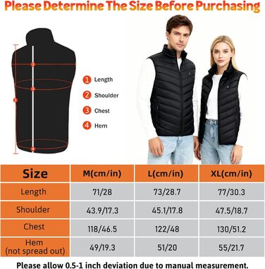 Обогріваючий жилет для чоловіків та жінок, жилетка з 9 зонами обігріву, 3 режими температури, унісекс, для зимових видів спорту, хайкінгу та активного відпочинку, XL