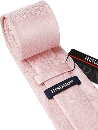 Краватка для чоловіків Hisdern однотонна формальна краватка з нагрудним хустинкою, комплект. Класичний стиль, для весілля, ділових зустрічей, вечірок (Рожевий)